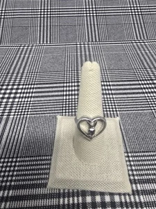 Women's Playboy Silver Heart Ring Size 8 - Picture 1 of 3