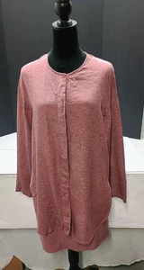 Lew Magram Women's Size 8 Button Tunic Top skirt & Dusty Pink Crinkle 100% Silk - Picture 1 of 11