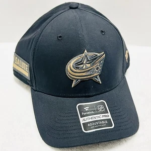 Fanatics Columbus Blue Jackets Military Authentic Hat Cap Adjustable Black NHL - Picture 1 of 6