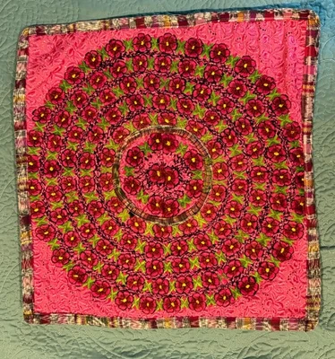 Funda de Almohada Guatemala Tribal Flores Lirio Retazos Nuevo Algodón Huipil Rosa #8 Foto 1 de 4