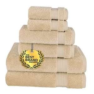  6 Piece Towel Set, 100% Cotton Soft Absorbent Turkish Towels for Bathroom, 2  - Picture 1 of 7