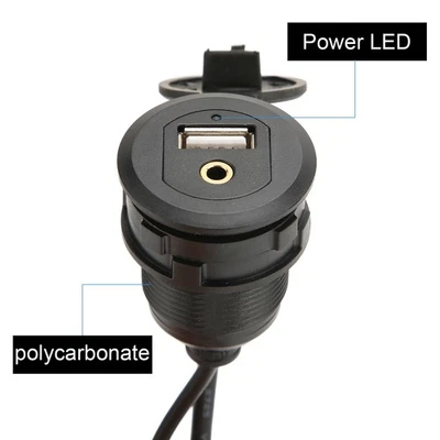 USB 2 0 3 5 Mm Aux -Verlängerungskabel PVC -PC -Auto -Montier -Flush -Kabel - Bild 1 von 4