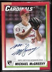MICHAEL MCGREEVY 2025 TOPPS #90B2-MMC ROOKIE 1990 BASEBALL AUTO (SERIES 2) RC - Picture 1 of 2