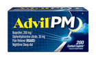 Advil PM Pain Reliever/Nighttime Sleep Aid, 200 Caplets, fast ship