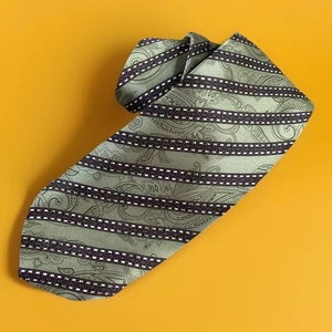 Dolcepunta Tie Necktie 100% silk Hand Made In Italy Luxury Paisley Striped - Picture 1 of 7