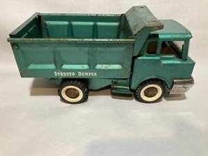 Vintage Structo Dumper Green Dump Truck Original 1960's Pressed Steel - Picture 1 of 15