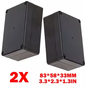 Caja de conexiones eléctricas a prueba de polvo hágalo usted mismo caja de proyectos de plástico negro impermeable - Imagen 1 de 13
