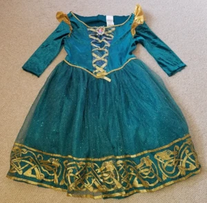 Girls Costume Dress-DISNEY-green/gold "Princess Merida; Brave"-M (7-8) - Picture 1 of 7