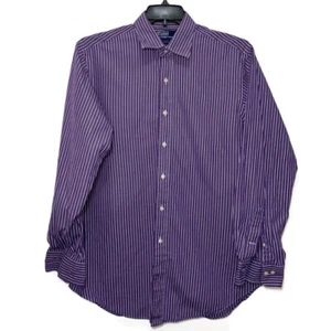 Ralph Lauren Men’s button down 16.5 34/35 striped shirt Purple long sleeve Shirt - Picture 1 of 8