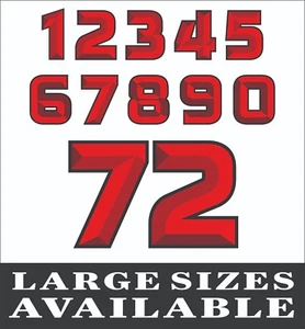 CUSTOM RACING NUMBERS RACE CAR VINYL DECALS STICKERS - LARGE SIZES AVAILABLE - Picture 1 of 4