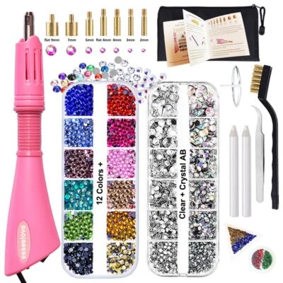 Hotfix Applicator DIY Hot Fix Rhinestone Setter Hot Fixed Wand Kit 4536 Pcs A... - Image 1 of 4