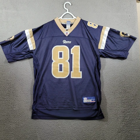Vintage St Louis Rams Jersey Mens Large Blue #81 Tory Holt On Field Reebok Cover