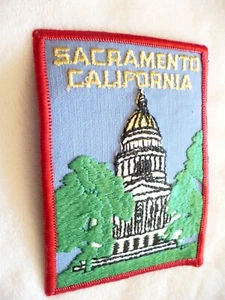 NX- VINTAGE CLOTH EMBROIDERED PATCH (SACRAMENTO CALIFORNIA CAPITOL BLDG ) #25079 - Picture 1 of 6