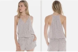 Cloth & Stone Linen Blend Dusty Lavender Romper - size Medium - Picture 1 of 1