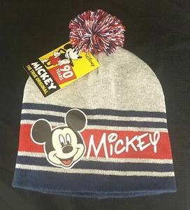 Disney "Mickey The True Original 90 Years" Knit Beanie Hat/Cap w/Pom OSFM New - Picture 1 of 9