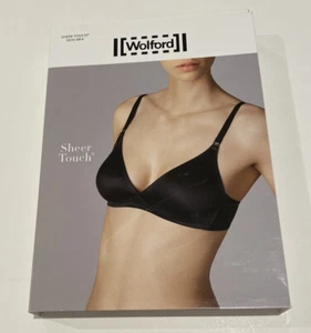 WOLFORD Black Sheer Touch Skin Bra 34D New NWT Soft 75D Thin Flexible No Wire - Picture 1 of 8