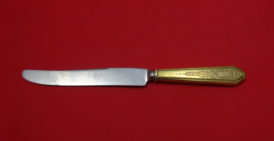Cuchillo regular Mary II Vermeil de Lunt de plata de ley nuevo francés 9" Foto 1 de 1