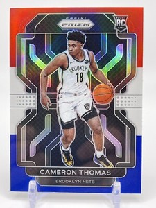 2021-22 Panini Prizm Cameron Thomas Red White Blue Prizm Rookie Brooklyn Nets