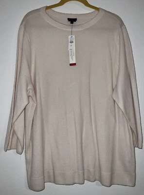 Suéter Talbots 100% Cachemira Beige Tostado Suave Talla Grande 3X Cálido Suave Acogedor Nuevo Foto 1 de 4