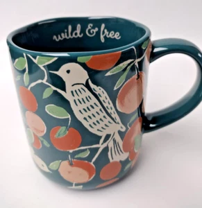 "Wild and Free" Coffee Tea Mug Cup Opalhouse Birds, Branches and Fruit - Picture 1 of 3