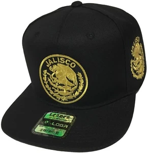 JALISCO   BASEBALL MEXICO HAT LOGO FEDERAL BLACK  CON 2 LOGOS SNAP BACK - Picture 1 of 3