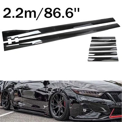 Glossy Black 86.6" Side Skirt Rocker Lip Splitter Extension For Nissan Maxima Foto 1 de 4