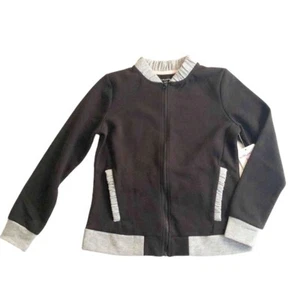 Chaqueta Capa 8 Niñas Negra Gris Cremallera Completa Frontal Da' Bomb Bomber Bolsillos Nueva con Etiquetas - Imagen 1 de 11