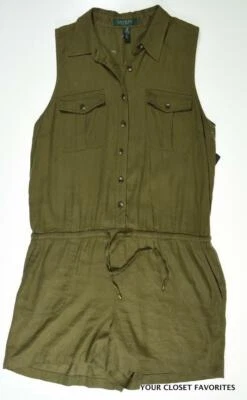 Женский комбинезон Ralph Lauren 14P Cargo оливковый болотно-зеленый 14 миниатюрный - Изображение 1 из 4