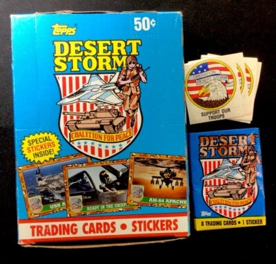1991 Topps Desert Storm Full Box+ Trading Cards 36 Packs Plus 1 & Stickers! ENN  - Image 1 of 2