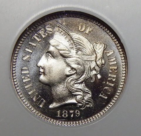 1879 NGC PF68 THREE CENT NICKEL Cover