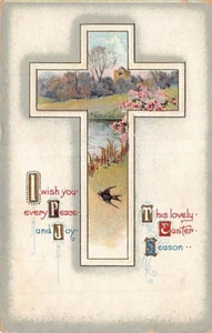Vintage Postcard: Lovely Easter Season, Cross, DB Posted 1914 - Picture 1 of 2