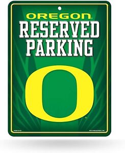 NCAA Oregon Ducks 8-Inch by 11-Inch Metal Parking Sign Decor, Green, 8.5 x...