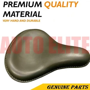 Black Leather Deep Dish Solo Seat For Harley Bobber Chopper Sportster - Foto 1 di 8