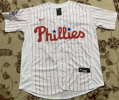 Philadelphia Phillies Bryce Harper #3  White 2022 World Series MLB Jersey Sz 44 Cover