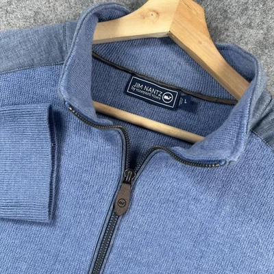 Jim Nantz Vineyard Vines Sweater Mens Large Blue Quarter Zip Merino 1E001060 - Image 1 of 4