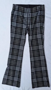 Pantaloni donna American Eagle neri a quadri strech US L lunghi nuovi con etichetta - Foto 1 di 8