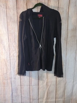 Chaqueta Tripp Y2K Negro Red Grunge Patinador Gótico (Z1646) Foto 1 de 4