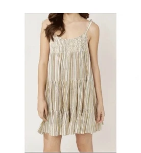 SOLID & STRIPED Damen M The Parker Kleid Miami Streifen Strand Cover-Up gesmokt - Bild 1 von 11