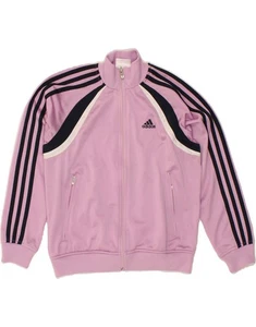 ADIDAS Girls Tracksuit Top Jacket 9-10 Years Pink Polyester CA26 - Picture 1 of 3