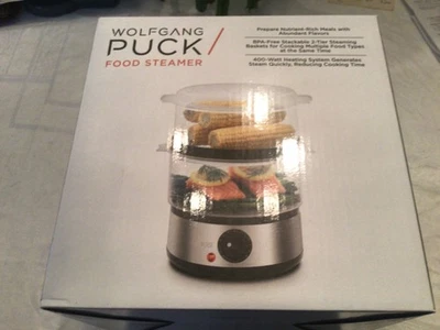 Wolfgang Puck BPA-Free Stackable 2-Tier Baskets Food Steamer 400-Watt New In Box - Image 1 of 3