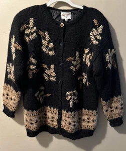 Susan Bristol Small Vintage Fall Colors  Cardigan Sweater Mohair Wool Blend - Picture 1 of 9