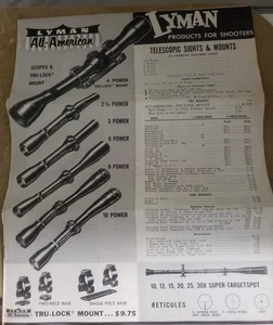 Vintage 1958 Lyman Products for Shooters Preisliste Broschüre - Bild 1 von 4