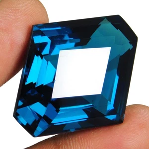 Certified 78.30 Ct Natural Teal Blue Indicolite Tourmaline Fancy Cut Gemstone - Picture 1 of 16