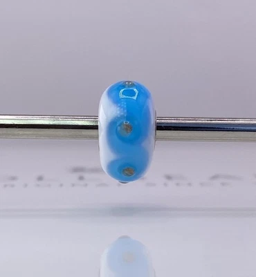 Trollbeads Único Cuentas de Vidrio Onda Azul Núcleo de Plata Esterlina Foto 1 de 4