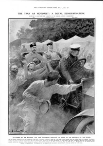 Impresión antigua 1906 - Zar de Rusia Motorista Riflemen Guardia Orloff Nicholas (394) - Imagen 1 de 1