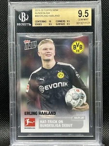 2019-20 Topps Now Bundesliga #99 Erling Haaland Hat Trick On Debut RC BGS 9.5 - Picture 1 of 2