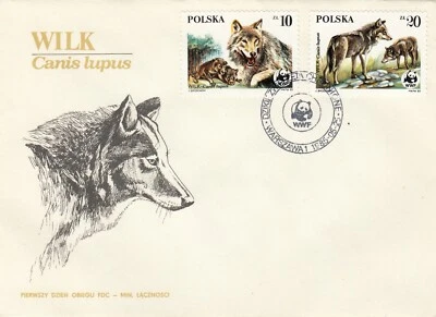 Poland FDC 1985 Polish Wolves, 2 Combo Covers! - Image 1 of 2