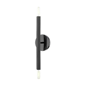 Livex Lighting 2 Light Black Chrome ADA Sconce, 5.13 x 16 - Picture 1 of 4