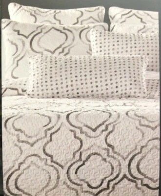 ¡Nuevo! Max Studio Home Juego de 2 Juego de farsa estándar gris y blanco  Foto 1 de 4