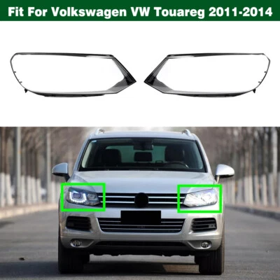 Par de lentes de faros cubierta transparente carcasa pantalla para Volkswagen Touareg 2011-2014 Foto 1 de 4